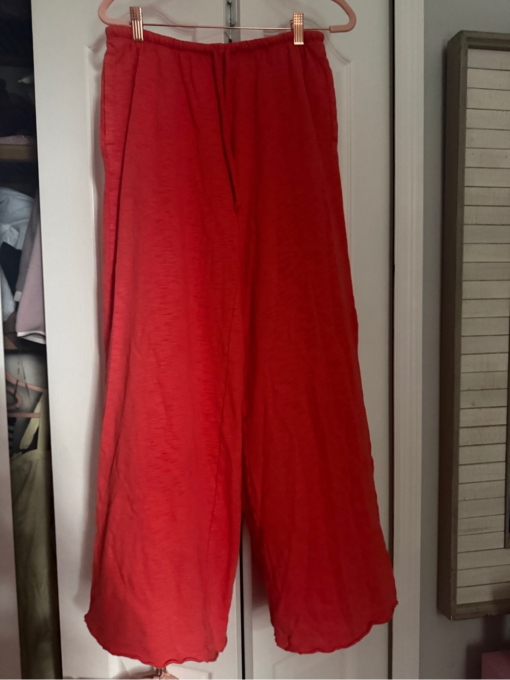 aerie Coral Knit Top with Gold Accent